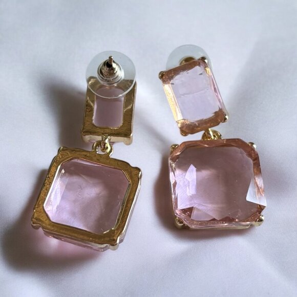 Light Pink Gem Dangle Earring - Picture 4 of 4